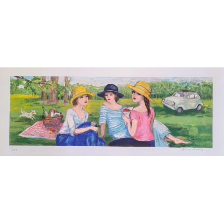 Anna Novak Serigrafia  " Pic Nic Anni '60 "