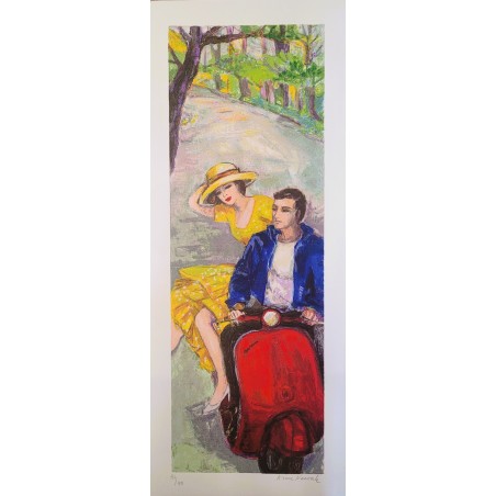 Anna Novak Serigrafia " Gita In Vespa "