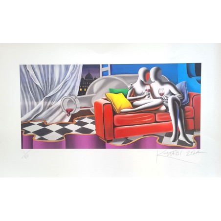 Mark Kostabi Serigrafia Our secret