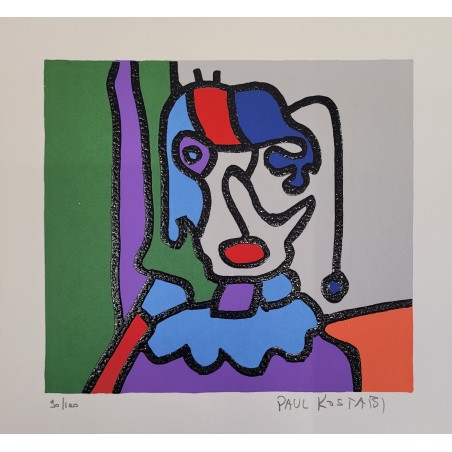 Paul Kostabi serigrafia  Melancholy blue