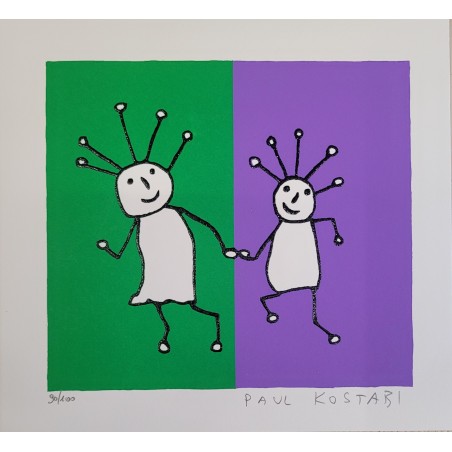 Paul Kostabi serigrafia  Sprkl Dance