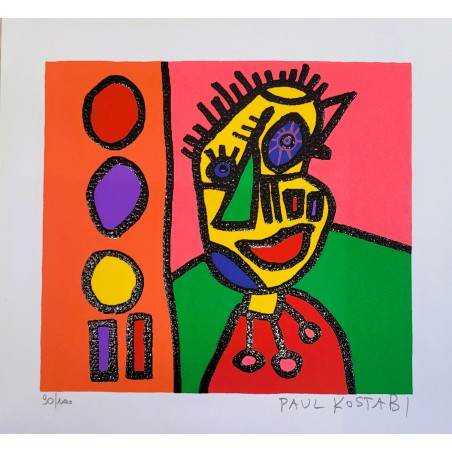 Paul Kostabi serigrafia  Fragment of time