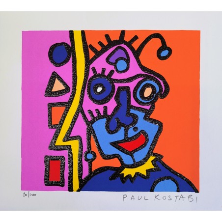 Paul Kostabi serigrafia  Vivid dream