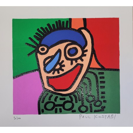 Paul Kostabi serigrafia  Silent urban echo