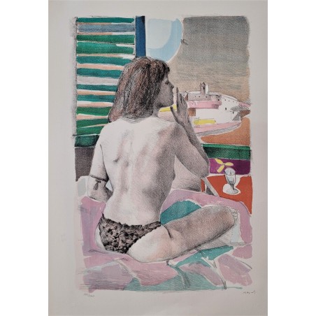 Ugo Attardi  litografia  Risveglio romano