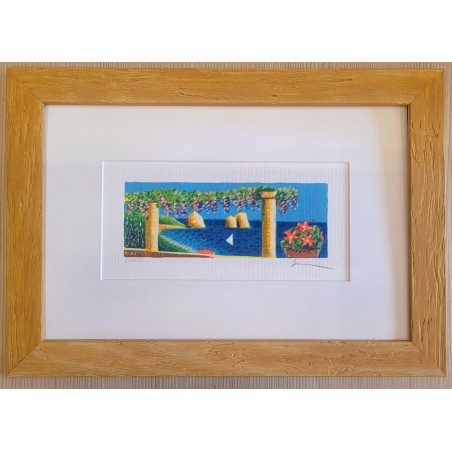 Mimmo Sciarrano  Serigrafia " Capri faraglioni "