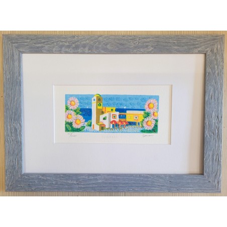 Mimmo Sciarrano  Serigrafia  Margherite a Capri