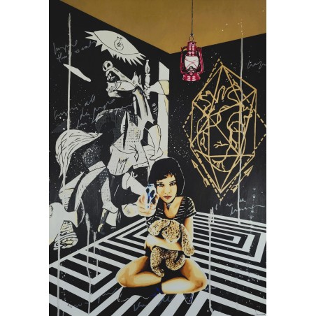 Sante Muro serigrafia su cartoncino Peacekeeping