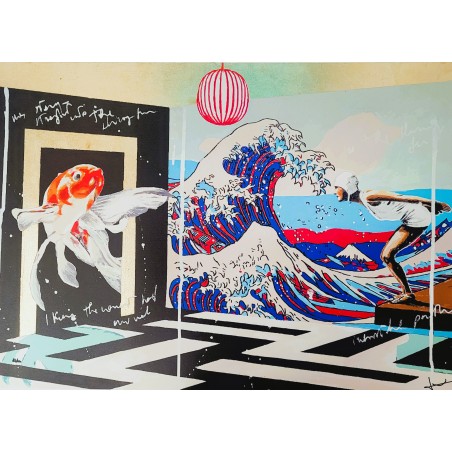 Sante Muro serigrafia su cartoncino Try again