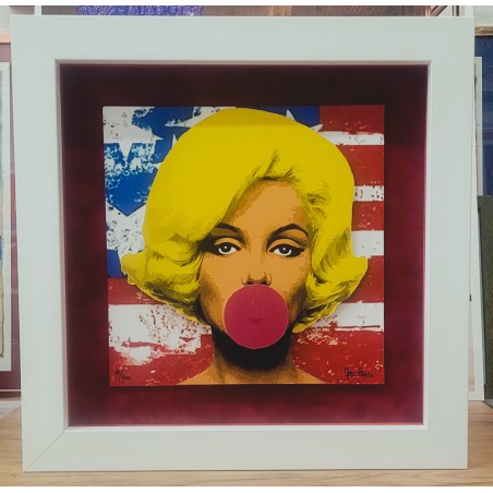 Max Ross Serigrafia su pannello piuma 3D Retouchè Marilyn Pop