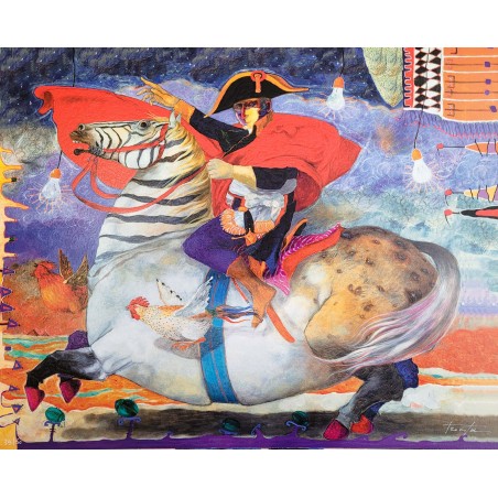 Pino  Procopio serigrafia su cartoncino rigido " Campagna d' Africa "