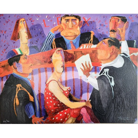 Pino  Procopio serigrafia su cartoncino rigido   L' arringa