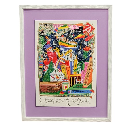 Francesco Musante serigrafia Chiudo i ricordi nella valigia...