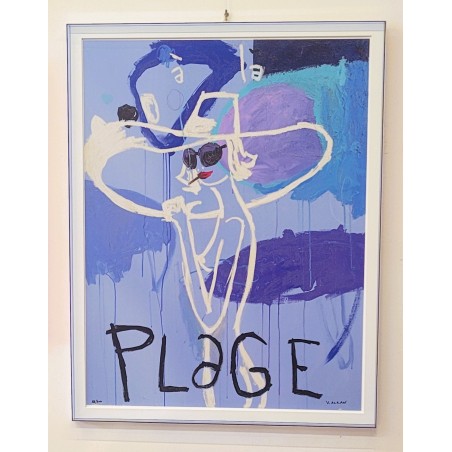 Vincent Alran Serigrafia su cartoncino rigido - " A' la plage "