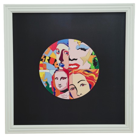 Ugo Nespolo Serigrafia " The woman' s face "