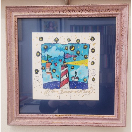 Andrea Agostini Serigrafia Il mare accarezza il cuore