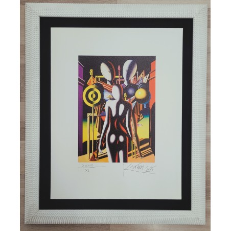 Mark Kostabi  Serigrafia Incontro metafisico