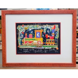 Francesco Musante Serigrafia polimaterica  Il treno della sera mi porta sogni felici