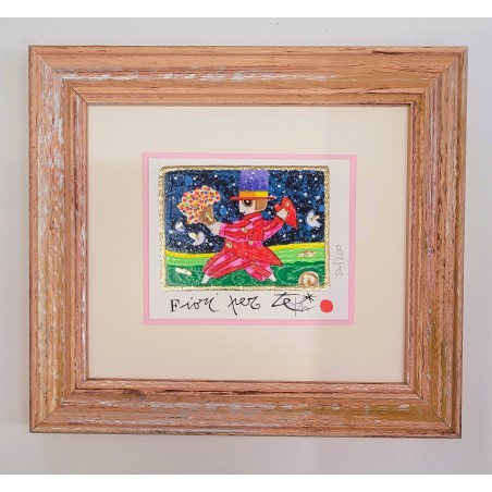 Francesco Musante  Serigrafia polimaterica Fiori per te