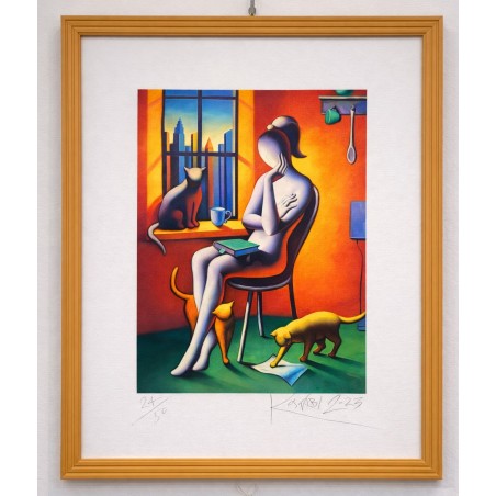 Mark Kostabi  Fine Art  Giclèe " Feline Dreams "