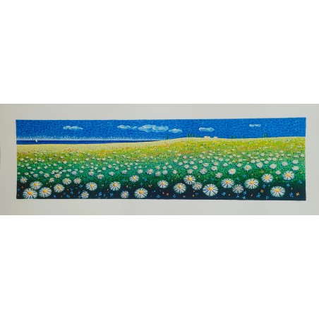 Mimmo Sciarrano  Serigrafia "Margherite sul mare "