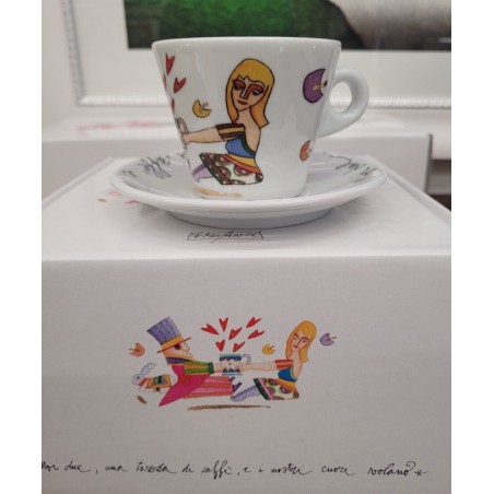 Francesco Musante  Tazza Cappuccino " Noi Due, una Tazza Di caffè E I Nostri Cuori Volano... "