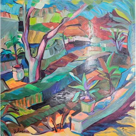 Claudio Malacarne serigrafia  " L' angolo del giardino "