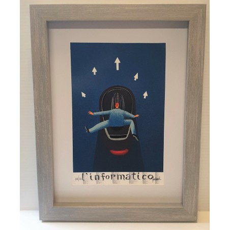 Franco Fortunato  Serigrafia " L' informatico"
