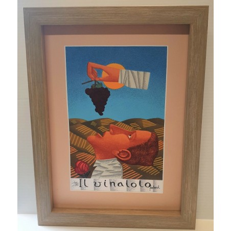 Franco Fortunato  Serigrafia " Il Vinaiolo"